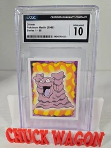 1998 Pokemon CGC Gem Mint 10 Merlin Grimer Graded Sticker - Bild 1 von 2