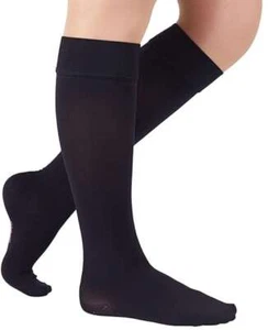 Medi Comfort Women's Calf High, Petite, Closed Toe, (Size: II) Ebony - Picture 1 of 2