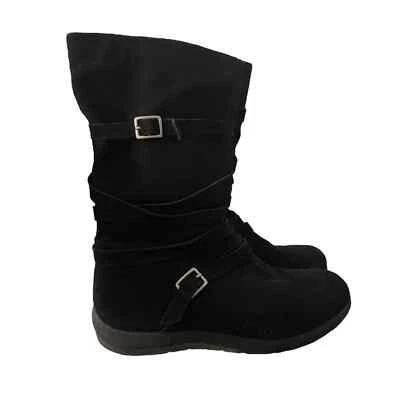 Botas de gamuza negras Xhilaration para mujer - parte superior de cuero Foto 1 de 4