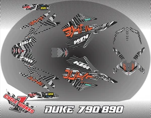 KTM 790 & 890 DUKE Supermoto SEMI CUSTOM GRAPHICS KIT SUPER SWIRL - Picture 1 of 1