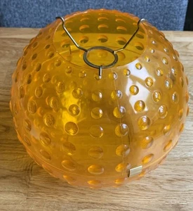 Vintage Orange Hard Plastic Sphere Lamp Light Shade Round Multi Bobble 60s/70s - Picture 1 of 16