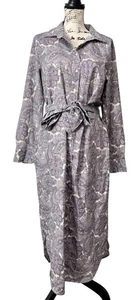 Lauren Ralph Lauren Damen Hemdblusenkleid Maxi Paisley Gürtel Lila Größe 12 - Bild 1 von 8