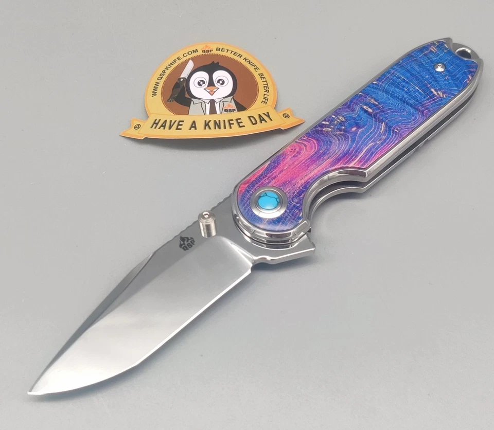 QSP Knife Messer Nebula QS168-B Holzgriff 14C28N Stahl Taschenmesser