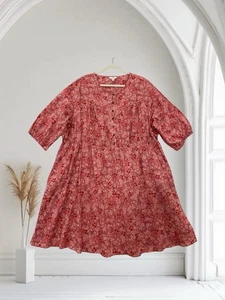 Vestido floral rosa Terra & Sky para mujer talla 3X 100 % algodón otoño boho chic - Imagen 1 de 20