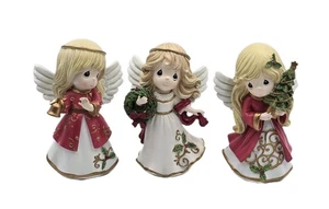 (x3) ~ 6" Precious Moments Weihnachtsengel 2016 & 2018x2 GLOCKE, BAUM, KRANZ - Bild 1 von 22