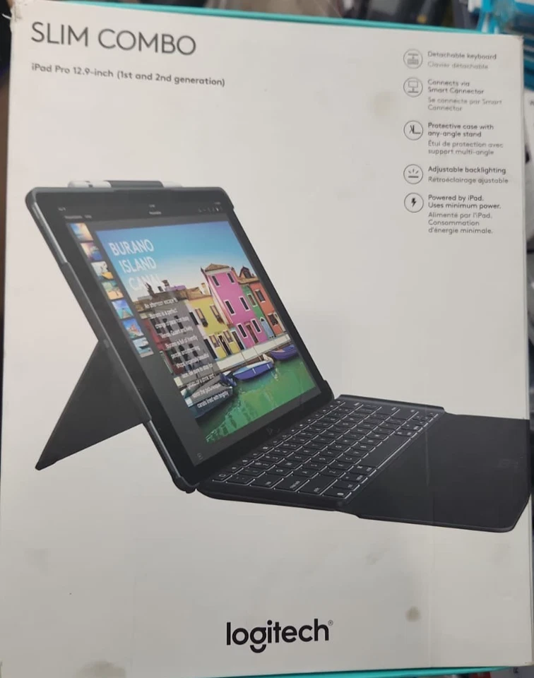 Logitech iPad Pro 12.9 in. Slim Combo Detachable Wireless Keyboard Case Open box - Image 1 of 1