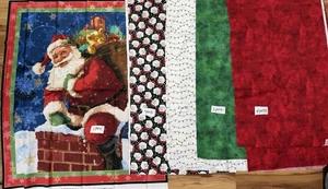 Weihnachtsmann Themen Baumwollstoff Paket und 6 Yards Stoff und ein Panel - Bild 1 von 6