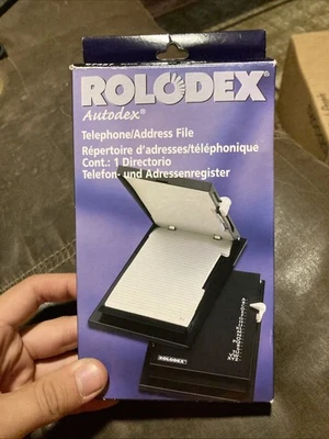 ROLODEX Autodex Telephone Address File Directory Pop-up Office Black Metal 67457 - Image 1 of 3