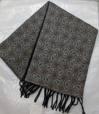 Christian Dior Reversible Silk & Wool Paisley Scarf Shawl Fringe - Image 1 of 4