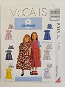 Dress Vest Modest Girls 6 7 8 McCalls 8913 Sewing Pattern UC McCall's Country - Picture 1 of 13