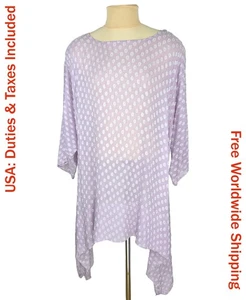 Grizas Damen Flieder Seidenmischung Leichtes Asymmetrisches Tunika Kleid Größe XL - Bild 1 von 13