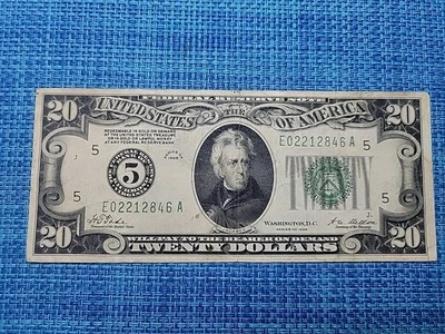 🇺🇸 US 20 Dollars Federal Reserve 1928  F Richmond FR-2050 FR-2050-E  101825-10 - Image 1 of 2