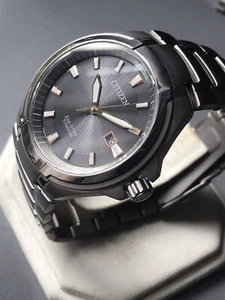 Mens Genuine Citizen Eco Drive Super Titanium BM7431-51H Sapphire Solar Grey - Picture 1 of 14