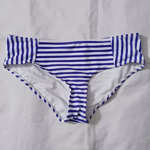 Heat Bikini Bottom Women's Medium W28/30 Striped Blue White Swimming Beach NWOT - Picture 1 of 10