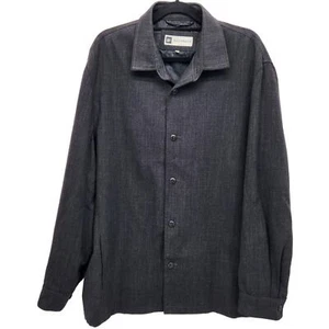 Bachrach Charcoal Gray 100% Wool Button Down City Coat Jacket Overcoat Men's XL - Picture 1 of 9