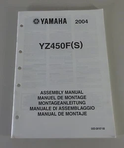 Manual De Montaje Yamaha YZ 450 F (S) De 2004 - Imagen 1 de 1