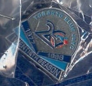 1977-1996 Toronto Blue Jays 20th Anniversary Season MLB Baseball Lapel Pin -BLUE - Picture 1 of 1