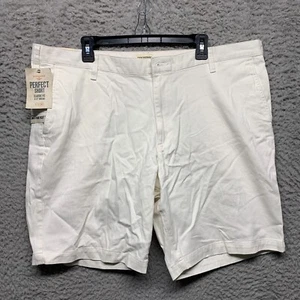 Dockers Shorts Mens 42 Stretch Beige Chambray Chino Casual Flat Front Travel - Picture 1 of 6