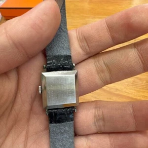 Orologio Automatico Geneve Universale Funzionante Quadrante Bianco Romano Pelle Nera Giappone - Foto 1 di 5