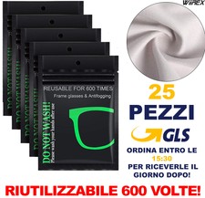 25x Panno Antiappannante occhiali antiappannamento salviette igienizzanti NOFOG