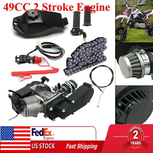 49CC 2 Stroke Engine Motor Kit Pull Start For Pocket Mini Quad Bike ATV Scooter - Foto 1 di 12