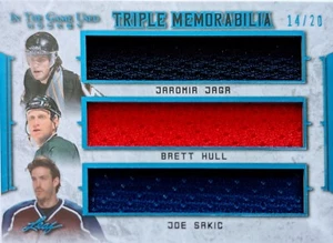 🔥#/20 JAGR SAKIC HULL 3 TRIPLE JUMBO RELICS 2020-21 Leaf In the Game Used ITG - Picture 1 of 8