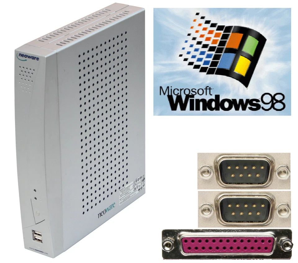Mini Ordenador PC 1Ghz Windows 98 40GB Disco RS-232 Serial Lpt Paralelo TC50 - Imagen 1 de 1