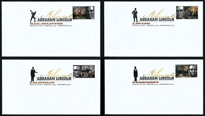 USA, SCOTT # 4380-4383, SET 4 FDC COVERS ABRAHAM LINCOLN, DIGITAL COLOR DCP 2009 - Image 1 of 4