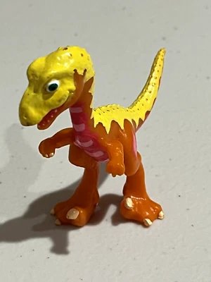 Tren de dinosaurios curva de aprendizaje naranja amarillo figura Henson 2010 juguete Foto 1 de 3