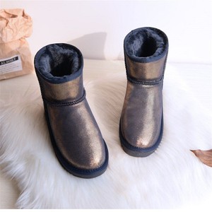 Women's Waterproof Boots Classic Thick Plush Warm Snow Genuine Leather Shoes