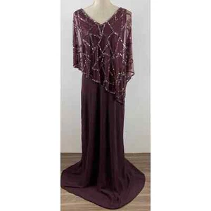 Jkara Maroon Shift Dress with Beading Women's Size 6 NWT - Picture 1 of 7
