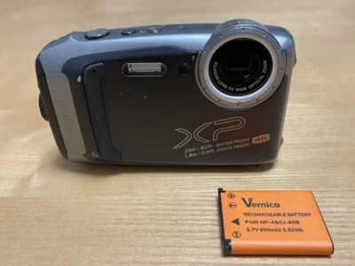 Fujifilm FinePix XP140 Digital Camera 4K 5X Silver Black with Batteries USED - Image 1 of 4