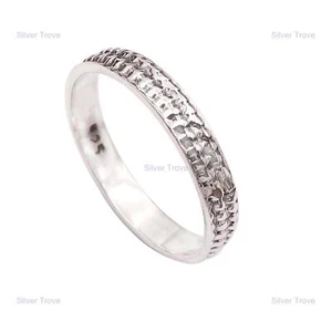 Band Ring Size 925 Solid Sterling Silver Handmade Indian Jewelry - Picture 1 of 5