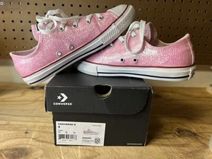 Converse Girls Ox Pink Sparkles Foam Sneakers Sz 4 Juniors 663628C w/Box NICE! - Picture 1 of 9