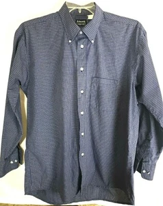 Edwards Mens Long Sleeve Button Up Shirt Blue Plaid Size XL See Measurements  - Picture 1 of 6