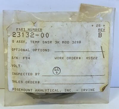 Rosemount Analytical 23132-00 MOD 3208 Temperature Sensor - Image 1 of 3