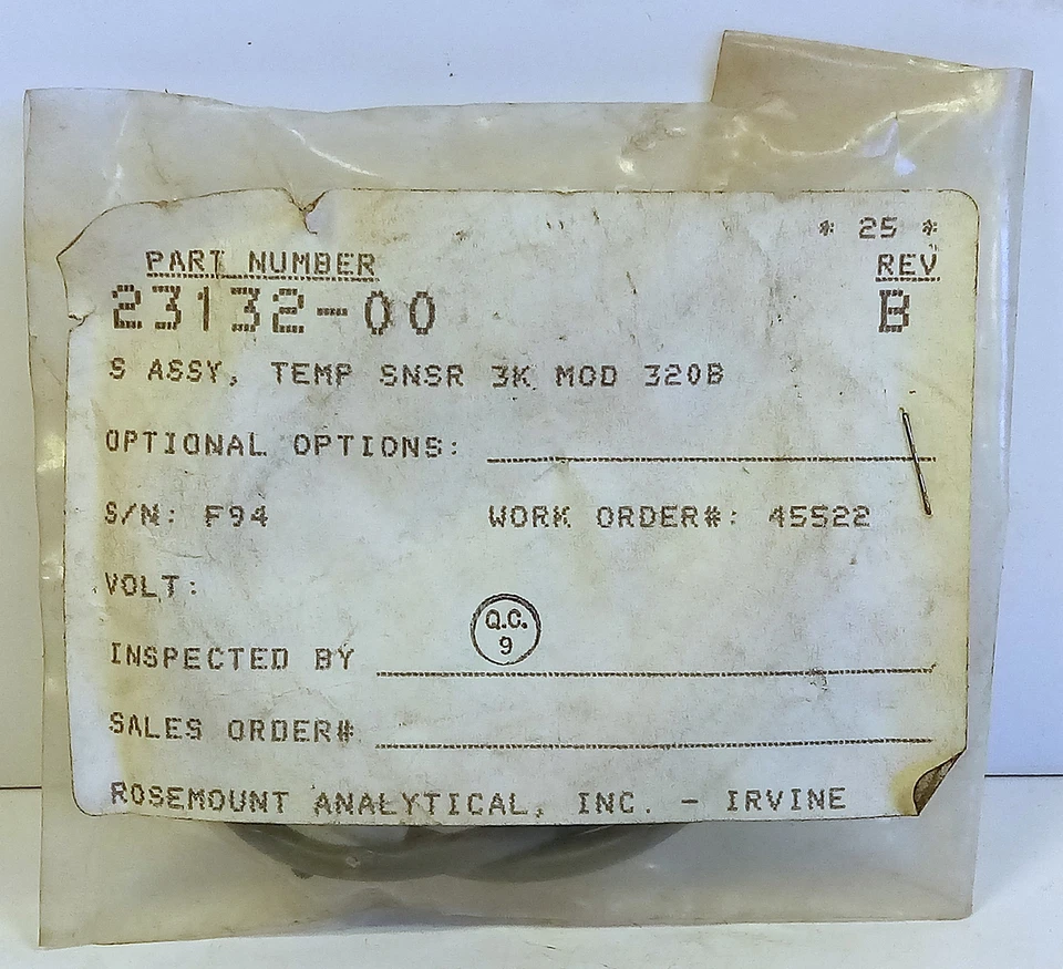 Rosemount Analytical 23132-00 MOD 3208 Temperature Sensor - Image 1 of 3