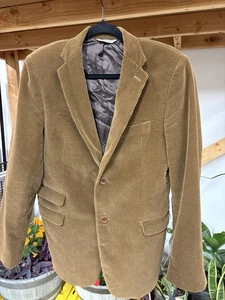 Abrigo deportivo BARNEY'S COOPERATIVO talla 40 marrón pana algodón muesca solapa - Imagen 1 de 14