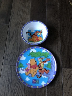 DISNEY Winnie The Pooh Tigger And Piglet Child’s Plate 8”& Bowl 5.5”Set Melamine - Image 1 of 4