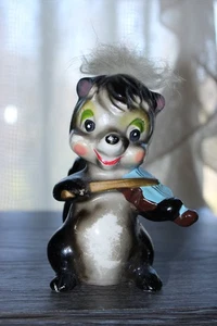 Vintage Mid Century anthropomorpher Junge Stinktier mit Geige Japan - Bild 1 von 6