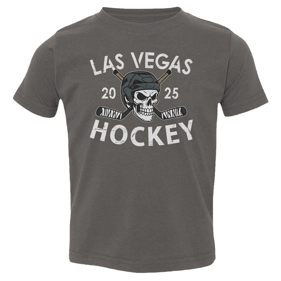 Camiseta para niños pequeños homenaje al hockey con diseño de calavera inspirada en Las Vegas Foto 1 de 1
