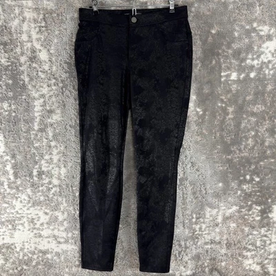 Simply Verawang Size M Skinny Causal Leggings Pants Black Stretch Button Zip - Image 1 of 4