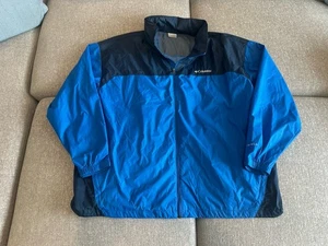 Columbia Rain Jacket Mens 4XL Blue Full Zip Lightweight Windbreaker - Picture 1 of 11