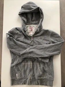 True Religion Grey Full Zip Hoodie Teens Size Large - Picture 1 of 6