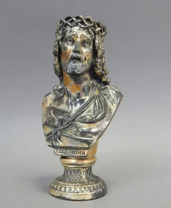 Antiguo busto de colección de metal fundido Jennings Bros Artware de Jesucristo ecce homo - Imagen 1 de 4