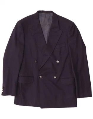 JAEGER Mens Double Breasted Blazer Jacket EU 50 Large Navy Blue Wool AX15 - Image 1 of 4