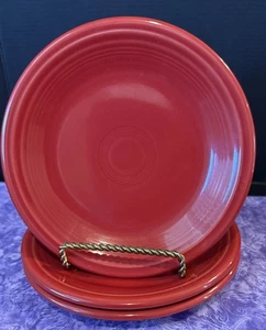 Fiestaware Scarlet Red Homer Laughlin Salad Plates Plate Fiesta USA Set Of 3 - Picture 1 of 3