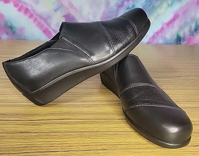 SAS Nora Loafers Womens  Black Leather Slip On Wedge Comfort Shoes 10m - Image 1 of 4