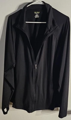 Chaqueta negra Tek Gear para mujer Plus Dry Tek cremallera completa equipo de entrenamiento atlético talla 2X Foto 1 de 4