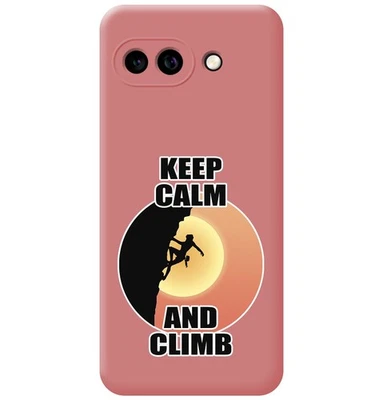 Cover Silicone Liquido Rosa per Google Pixel 9a 5G Disegno Donna Arrampicata - Immagine 1 di 2